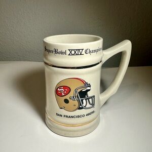 San Francisco 49ers Superbowl XXIV Champions Vintage‎ Stein Mug Tankard NFL 1989